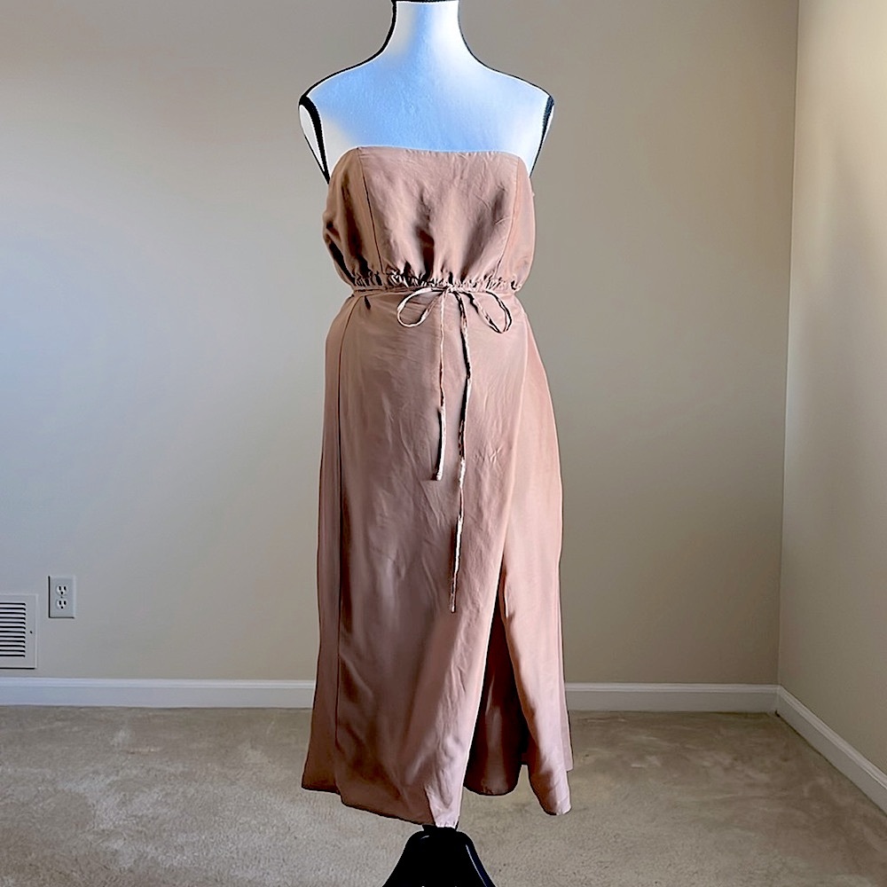 Manila Grace - Silk Blend Strapless Wrap Dress - IT 46 / Fits M - Made in Italy